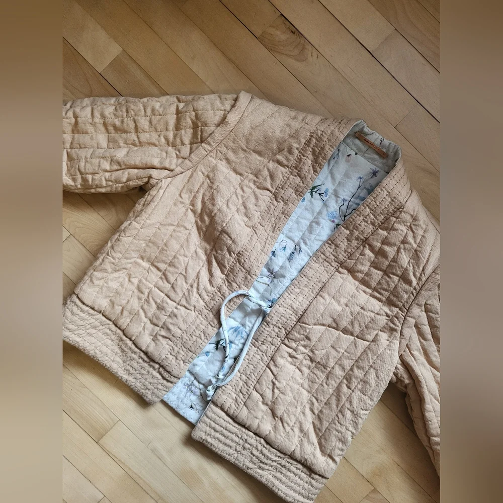 Scotch & Soda Floral Quilted Jacket - Cream and Tan - Picture 8 of 11